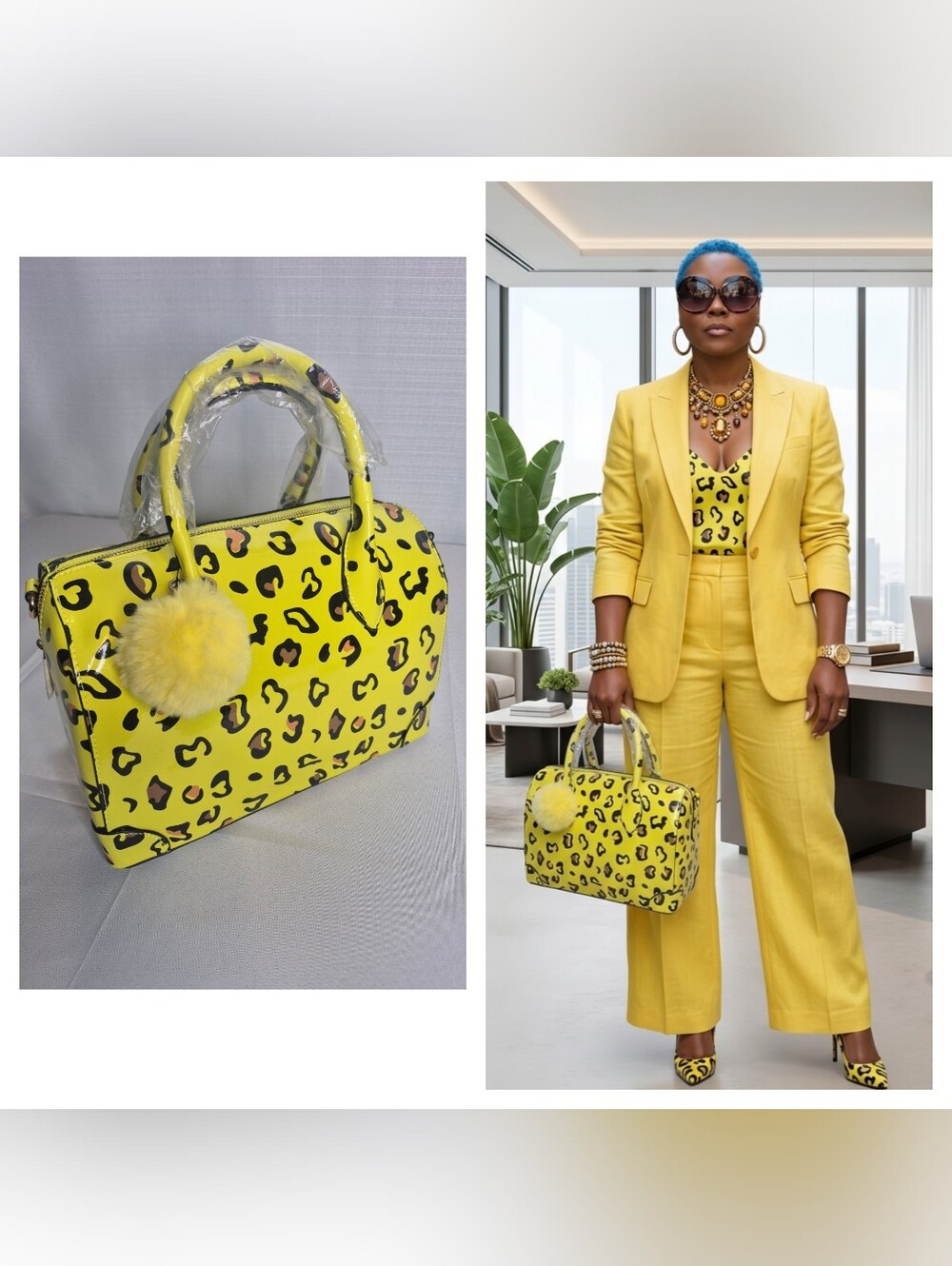 Leopard Print Vegan Leather Boston Bag & Wallet 💛💛💛